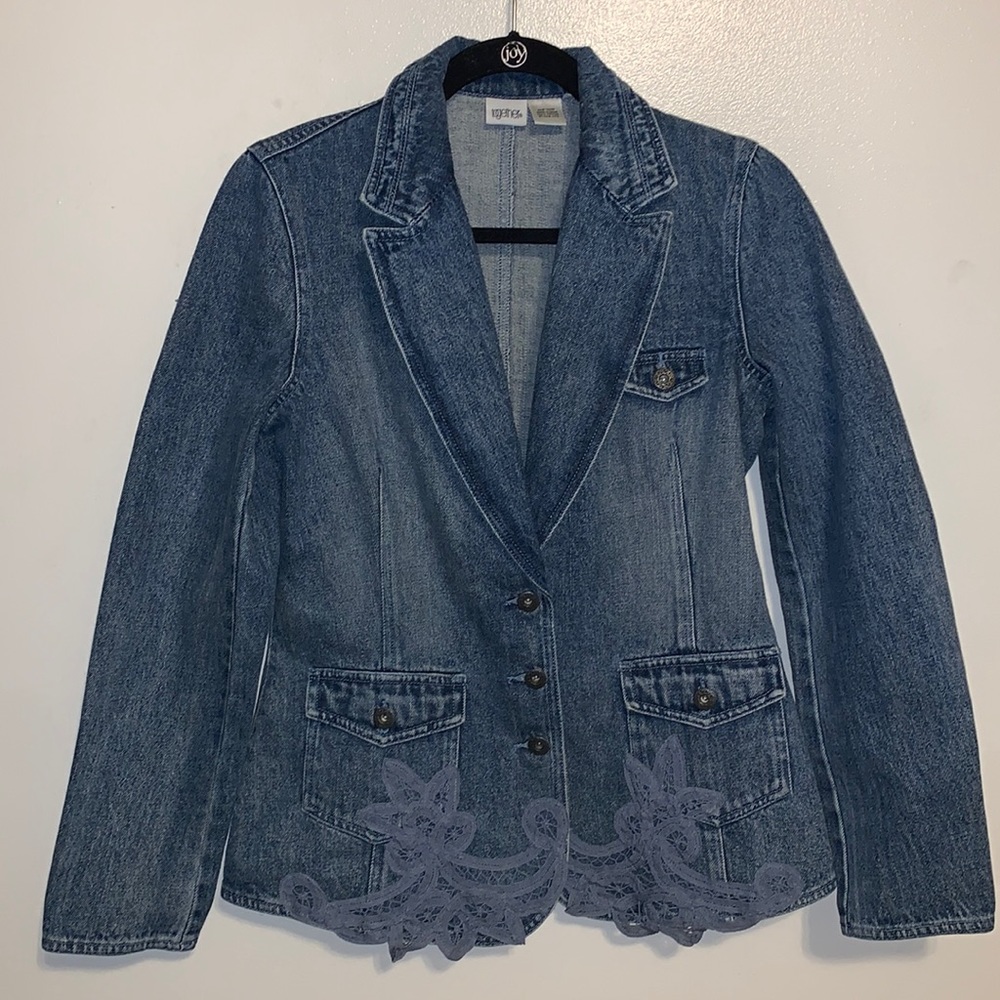 Vintage 90’s Y2K Women’s Denim lace blazer